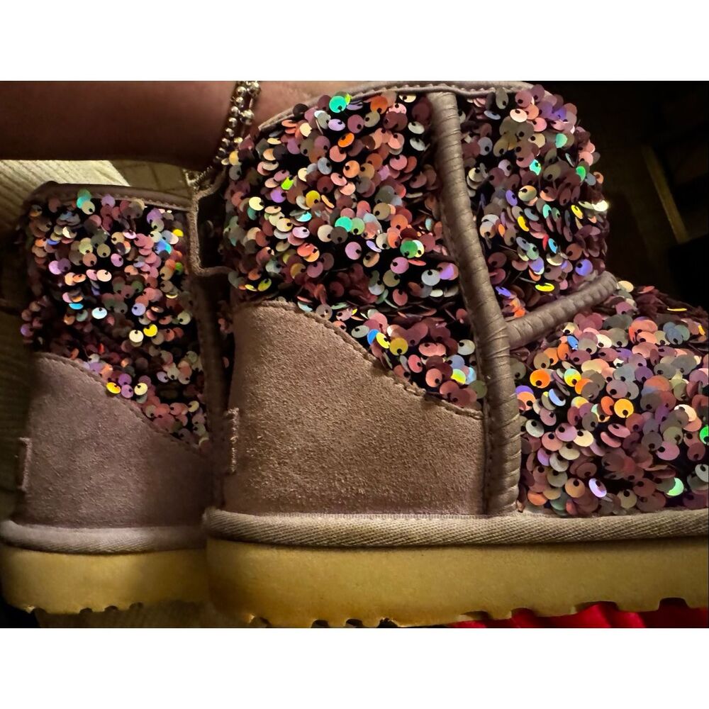 Ugg Classic Mini Stellar Sequin Boot In Purple (M… - image 8